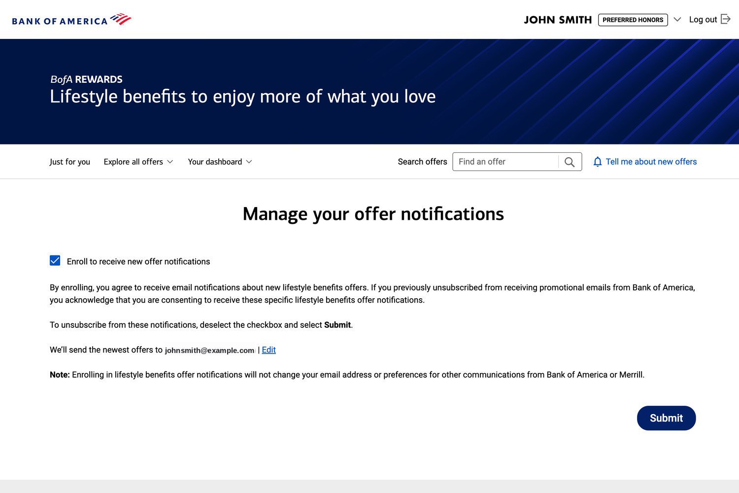 Manage your offer notifications