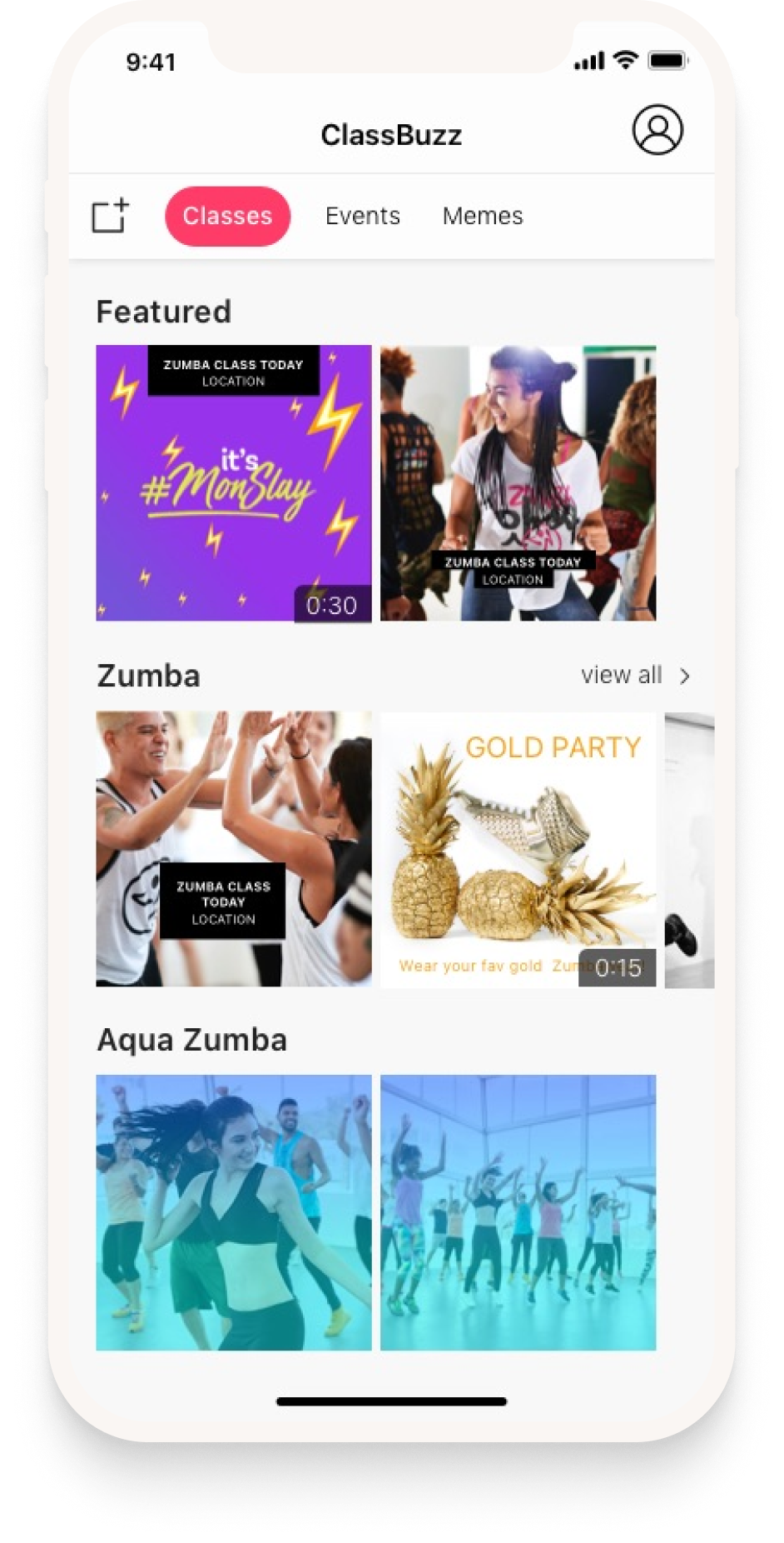 Template selector — screen 1