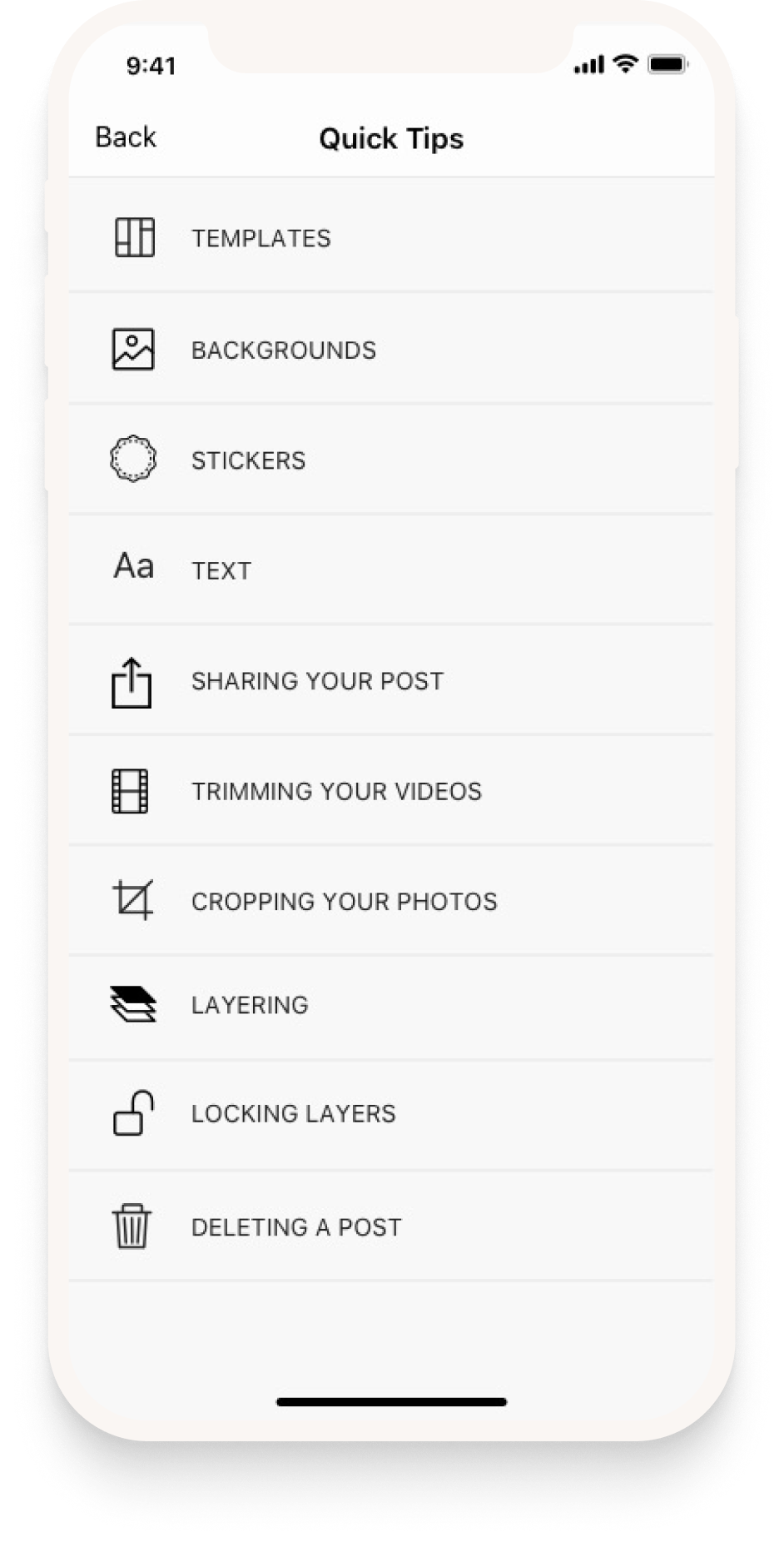 Account and quick tips — screen 2