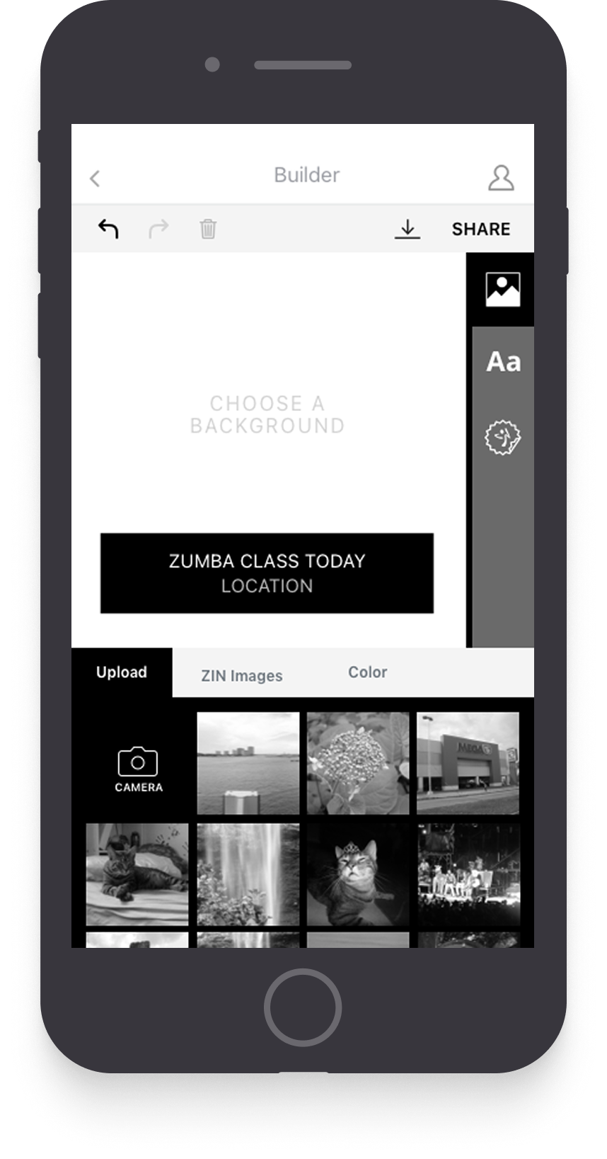 Builder wireframe v3 — screen 1